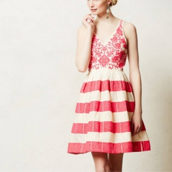 Anthropologie Dresses & Skirts - NWT Anthropologie Leifsdottir Azalea Embroidered Dress Sleeveless Neon Pink